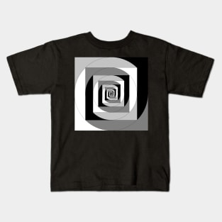 gray spiral, black and white spiral Kids T-Shirt